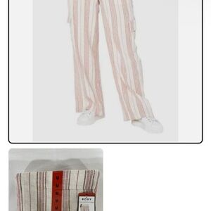 Roxy Pink and Cream Striped Pants